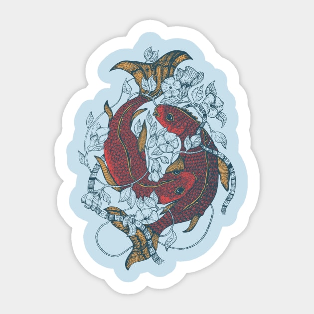 Carps Red Sticker by pingdf